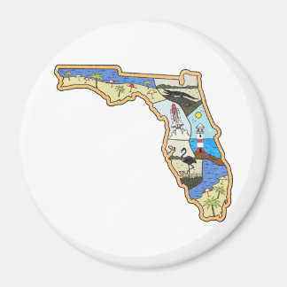 Florida Karta Jacksonville Miami Tampa Nyckel Väst Magnet