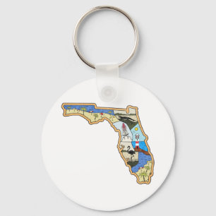 Florida Karta Jacksonville Miami Tampa Nyckel Väst Nyckelring