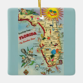Florida Karta Julgransprydnad Keramik