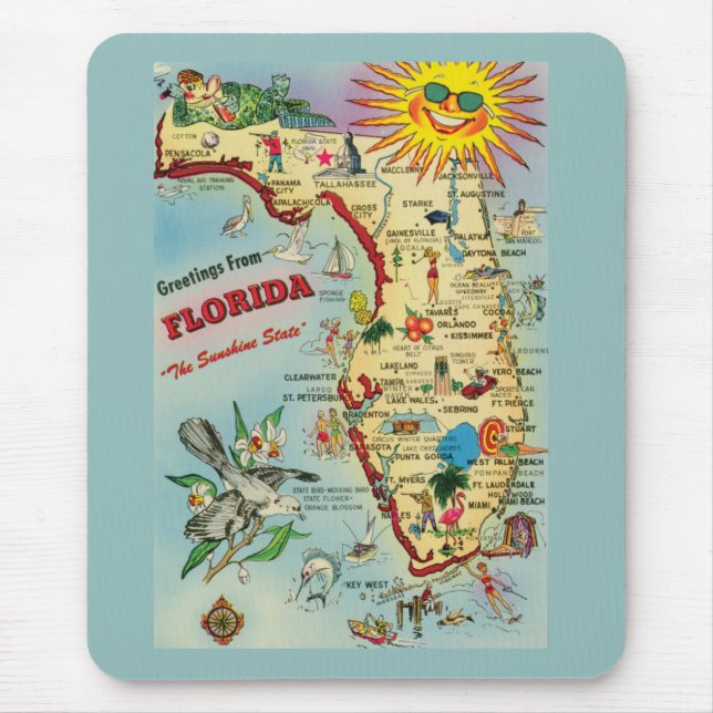Florida Karta Mouse Pad Musmatta (Framsidan)