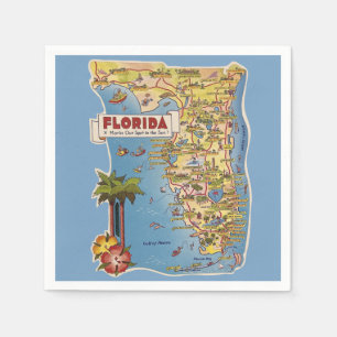 Florida Karta Napkins Pappersservett