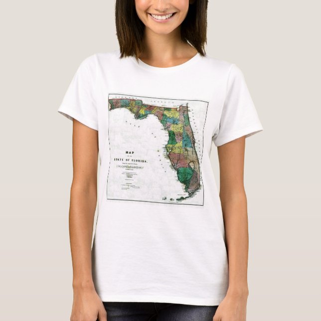 Florida karta och statlig flagga tee (Framsida)