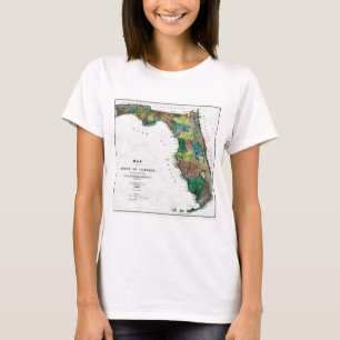 Florida karta och statlig flagga tee shirt