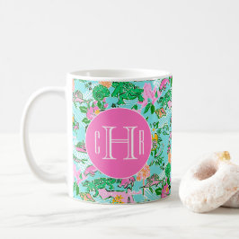 Florida Karta Preppy Handflatan Beach Mönster Mono Kaffemugg