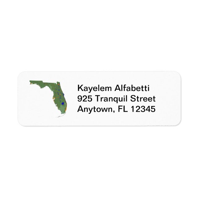 Florida Karta Return-adressetikett Returadress Etikett (Framsidan)