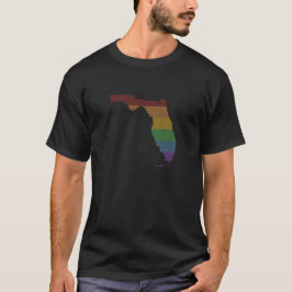 Florida Karta Shaped Rainbow Background Pride Flag T Shirt