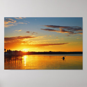 Florida Kayaker i Sunset Poster