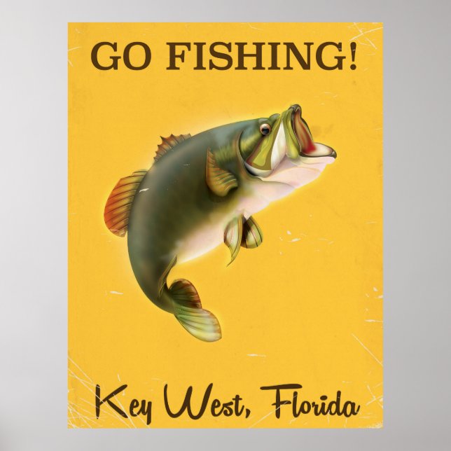 Florida Key West vintage fiskeposter Poster (Framsidan)