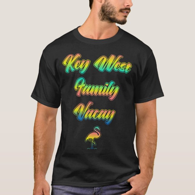 Florida Keys Family Vacation  Sunset Flamingo of K T Shirt (Framsida)