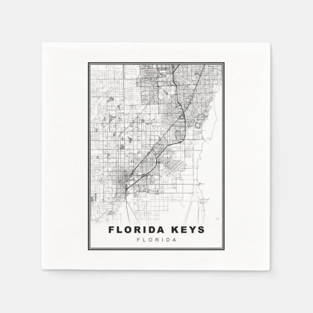Florida Keys Karta Pappersservett (Framsidan)