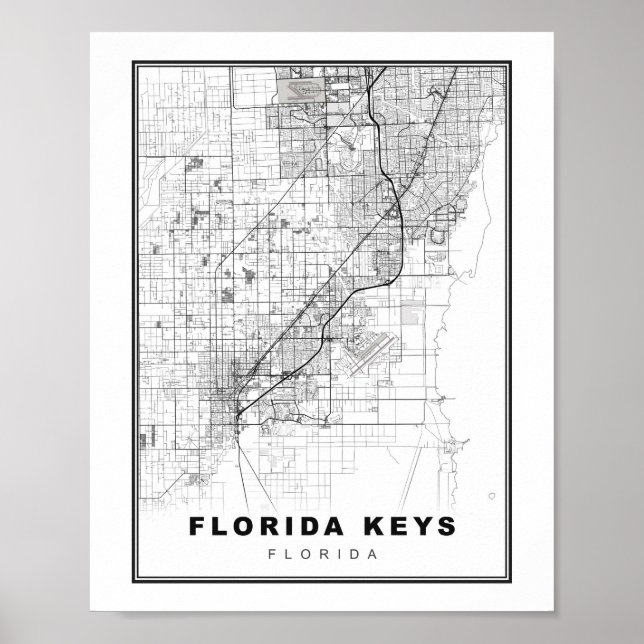 Florida Keys Karta Poster (Framsidan)