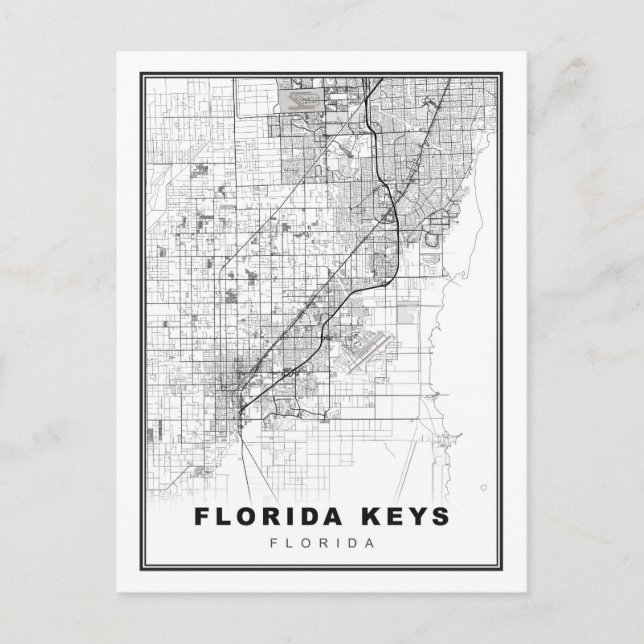 Florida Keys Karta Vykort (Framsida)