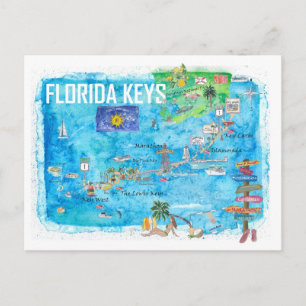 Florida Keys Key West Marathon Key Largo  Vykort