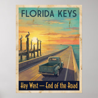 Florida Keys Key West Vintage Retro Resa Poster