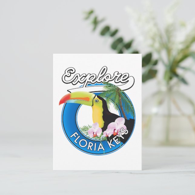 Florida Keys retro logotyp Vykort (Stående Fram)