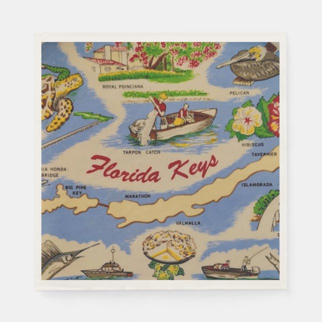 Florida Keys Roligt Papper  Pappersservett (Framsidan)