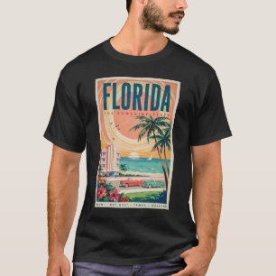 Florida kustbilar illustration resekonst vintage t shirt