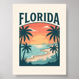 Florida Kustsolnedgång Poster