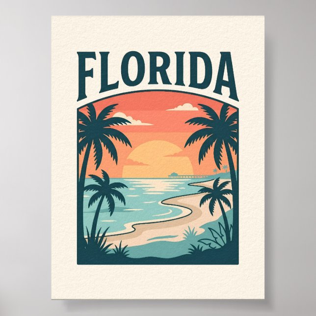 Florida Kustsolnedgång Poster (Framsidan)
