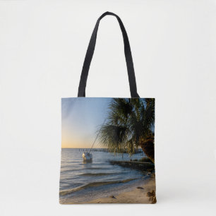 Florida Leaning Handflatan Träd Sunset Bag Tygkasse
