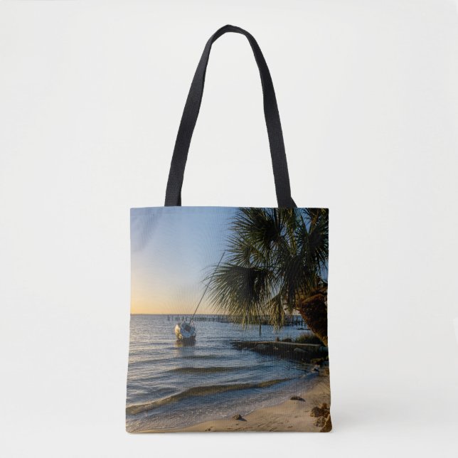 Florida Leaning Handflatan Träd Sunset Bag Tygkasse (Framsida)