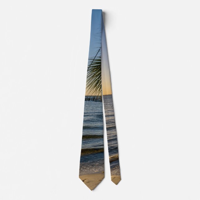 Florida Leaning Handflatan Träd Sunset Tie Slips (Framsida)