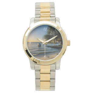 Florida Leaning Handflatan Träd Sunset Watch Armbandsur