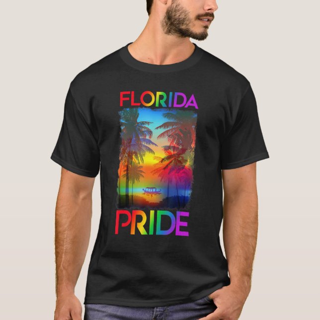 Florida Lgbt State Gay pride Rainbow Flagga Lgbtq  T Shirt (Framsida)