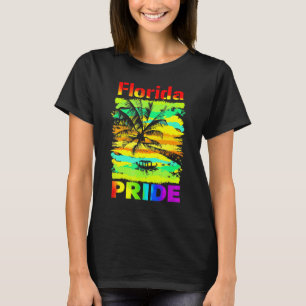 Florida Lgbt State Gay pride Rainbow Flagga Vintag T Shirt