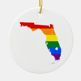 Florida LGBTQ Pride Ceramic Ornament
