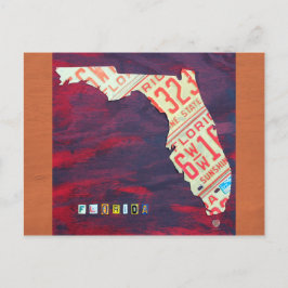 Florida License Plate Karta vykort