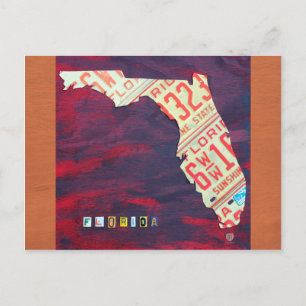 Florida License Plate Karta vykort