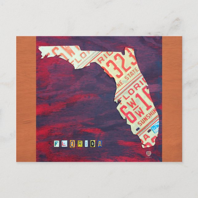 Florida License Plate Karta vykort (Framsida)