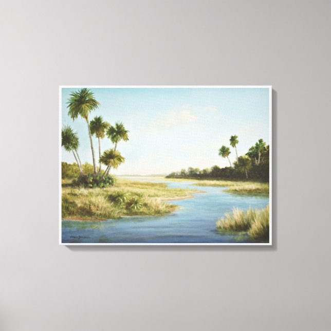 Florida Ligcape Painting Print - våtmarker Canvastryck (Framsida)