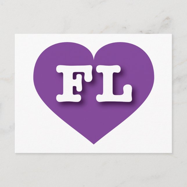 Florida Lila Heart - I kärlek FL Vykort (Framsida)