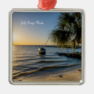 Florida lutande palmer Sunset Premium Ornament