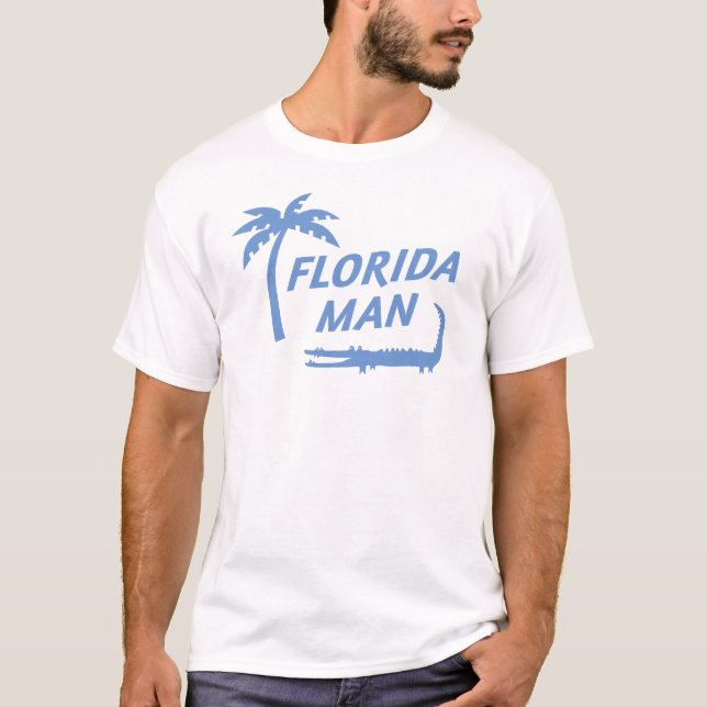 Florida Man Aligator och Handflatan Träd Anpassnin T Shirt (Framsida)