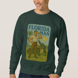 Florida Man Alligator Friend | Funny Retro Coastal Lång Ärmad Tröja