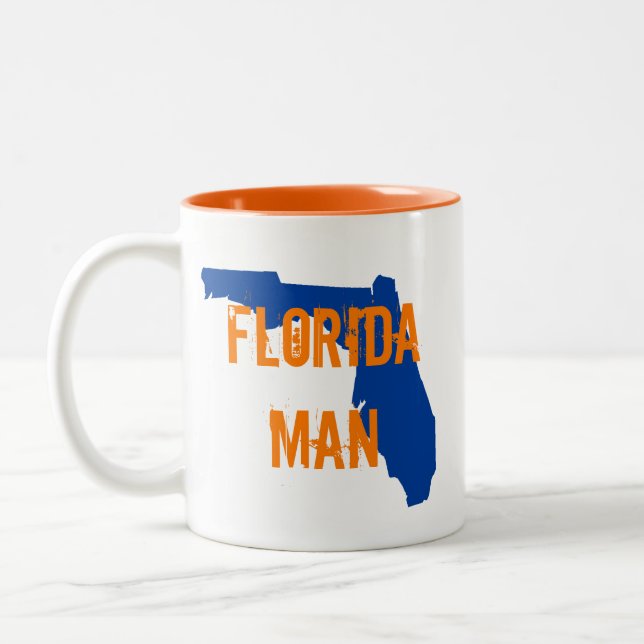 Florida Man Gator Blue Two Tone Coffee Mugg (Vänster)