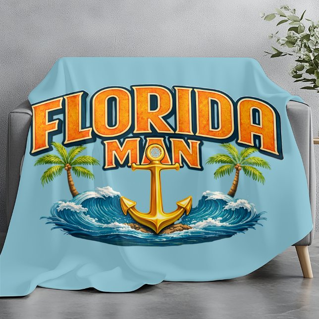 Florida Man Liv Marin Ankar Strand Hus Dekor Fleecefilt (Skapare uppladdad)