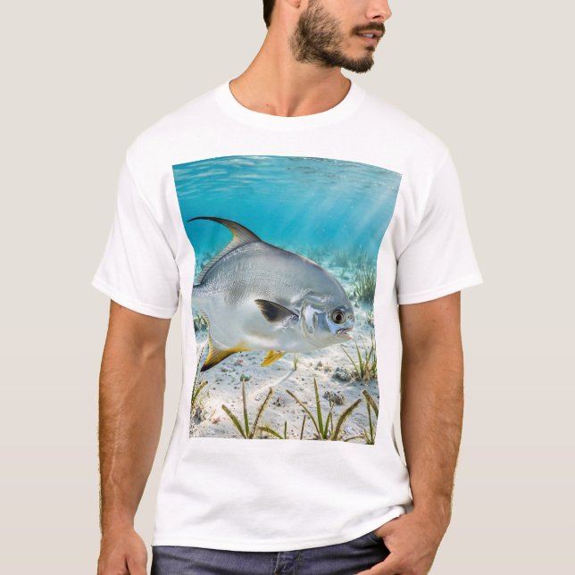 Florida Man Permit Sand Flat Keys Fisk T-Shirt (Framsida)