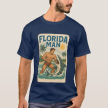 Florida Man Shark Wrestling | Retro Graphic Beach