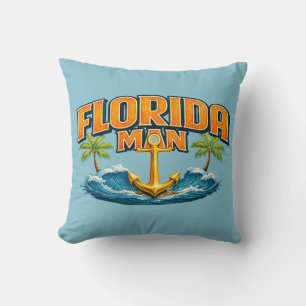 Florida Man Sjöankare Roligt Strandliv Dekor Kudde