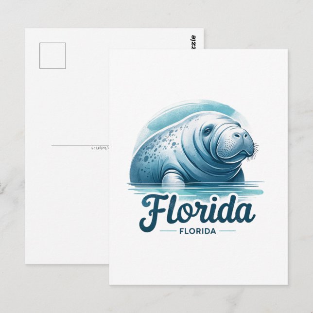 Florida, Manatee, vykort för postpassage (Fram/baksida)