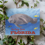 Florida Manatee Watercolor under water Vykort<br><div class="desc">Den här designen kan vara personlig i det område som tillhandahålls genom att ändra fotot och/eller text. Du kan också anpassa den genom att klicka på Anpassa den här mallen och sedan välja klicka för att anpassa ytterligare alternativ och ta bort eller ändra färg i bakgrunden, lägga till text, ändra...</div>