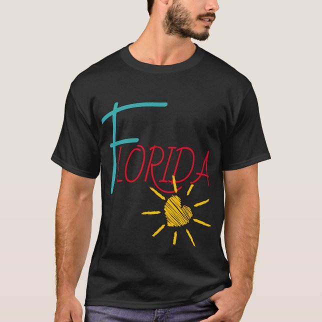 Florida med solskenhjärta t shirt (Framsida)