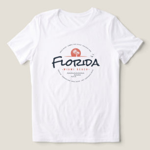 Florida Miami Beach Retro Solnedgång Palm Tropisk T Shirt