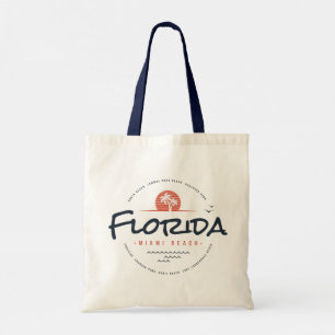 Florida Miami Beach Retro Solnedgång Palm Tropisk Tygkasse
