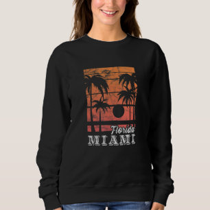 Florida Miami Sunset Handflatan Träd Beach Summer T Shirt