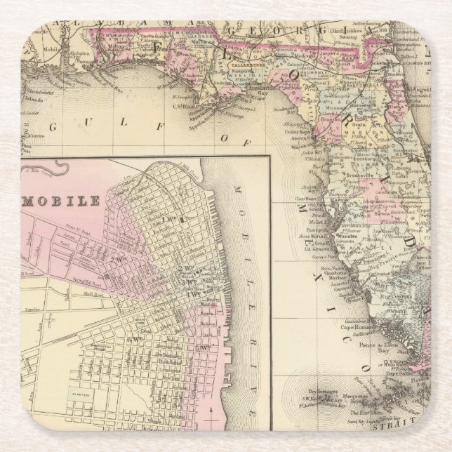Florida mobil underlägg papper kvadrat (Framsidan)